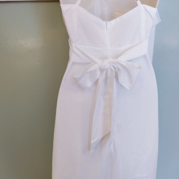 Maxi Dress Solid Gathered Top Spaghetti Straps Back Tie Cute Bow! - Picture 4 of 16